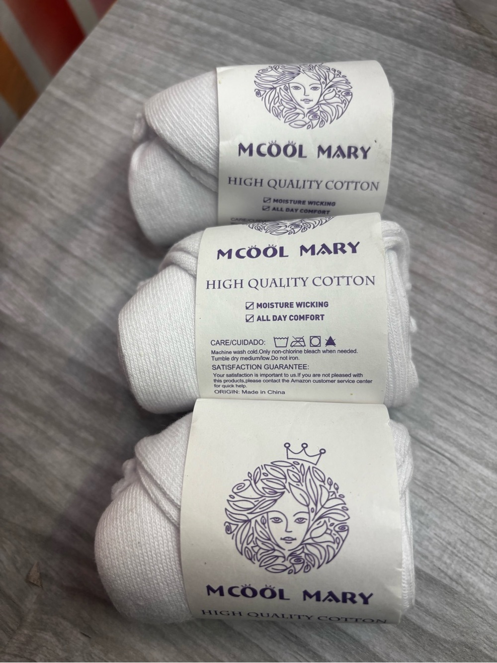 Women's White Cotton Socks - Moisture Wicking Comfort